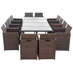 37 Pz Set Mobili Da Giardino In Polirattan Marrone en oferta