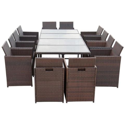 37 Pz Set Mobili Da Giardino In Polirattan Marrone