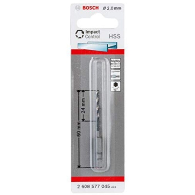 Bosch Accessories 2608577045 Punta a spirale per metallo 2 mm Lunghezza totale 60 mm DIN 338 1 pz.