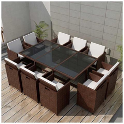 31 Pz Set Mobili Da Giardino In Polirattan Marrone en oferta