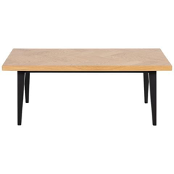 Table Basse Motif Chevron Finition Chêne Et Pieds Noirs - Travis precio