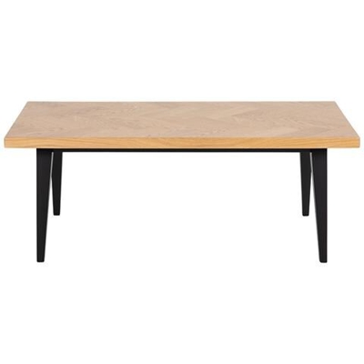 Table Basse Motif Chevron Finition Chêne Et Pieds Noirs - Travis