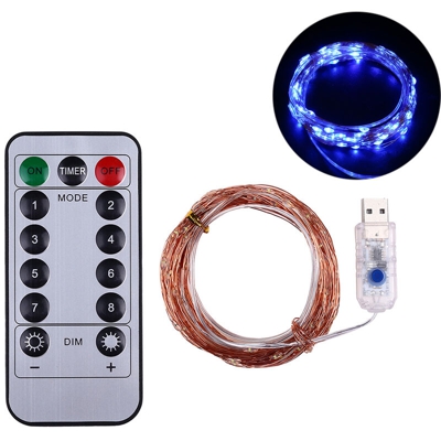 funzione meter BZ1193 USB5 con telecomando 50 lampada principale 8 luci INS stellata rame decorativo lampeggianti stringa di luce blu