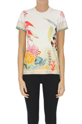 Printed cotton t-shirt en oferta