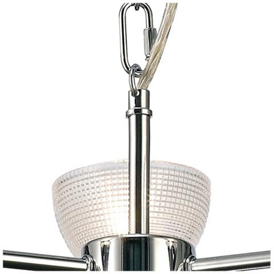 Soffitto A 3 Luci G9 A Sospensione, Semi Soffitto, Cromo Lucido Con Vetro Prismatico Trasparente