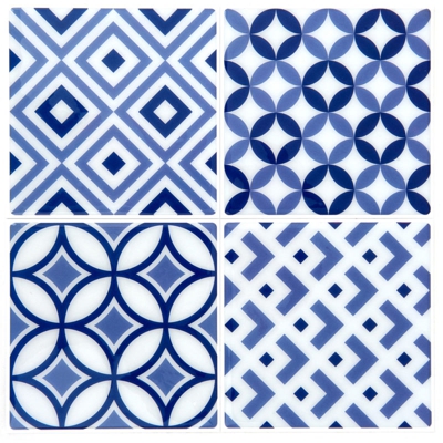 Piastrelle adesive effetto maiolica set da 4 pz