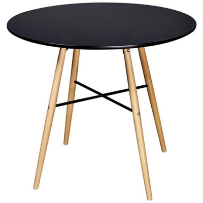 Tavolo Da Pranzo Rotondo Nero Opaco