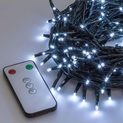 Luci di natale 1500 led con telecomando luce fredda 105 mt da esterno cavo trasparente 5 mm precio