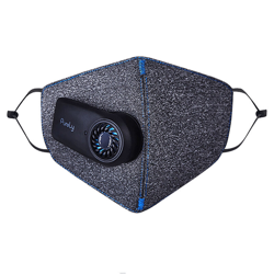 Maschera elettrica anti-appannamento per aria fresca KN95 in puro tessuto pera - classico grigio canapa taglia unica en oferta