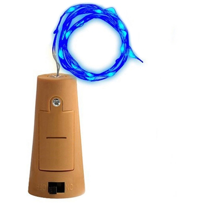 Silver Light bottiglia stringa decorativi tappi Crafts partiti di festa lampada decorativa corda leggera a 20 Azzurro 2 m d'argento