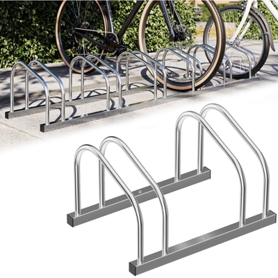 Portabici Doppio Porta Bicicletta 2 Posti Bici in Acciaio Rastrelliera da Terra