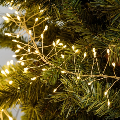 Luci di Natale catena luminosa con microled festone natalizio decorazione per albero da esterno cavo in alluminio -Luce Calda / 1080 Led 9 mt