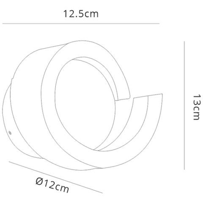 Applique Rotonda 1 Luce, 12w Led, 3000k, 900lm, Bianco Sabbia