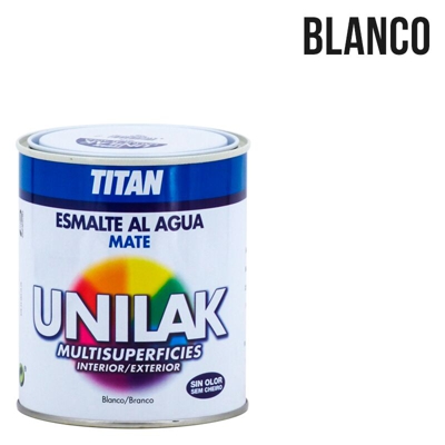 Titan - Vernice satinata all'acqua Unilak Mate | 4 L - 1400 Bianco - 1400 Bianco