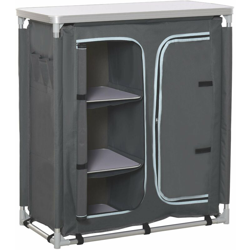 Mobile Da Campeggio 3 Mensole 96x49,5x104 Cm In Alluminio E Tessuto Oxford Grigio características