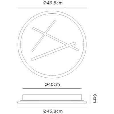 Soffitto Rotondo 47 Cm, Led 40w, 4000k, 2800lm, Bianco Sabbia