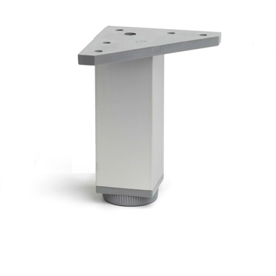 gamba quadrata stile moderno per mobili bassi. Altezza di 12 cm. Realizzata in alluminio con finitura anodizzato opaco. Per il bricolage e il DIY.