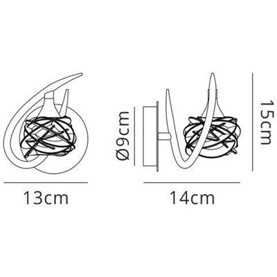Applique Switched 1 Luce G9, Oro Francese