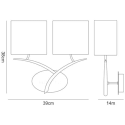Lampada Da Parete Switched 2 Luci E27, Antracite Con Paralumi Ovali Bianchi precio
