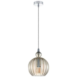 Sospensione Moderna Sospesa Cromo 1 Luce Con Paralume Cognac, Dimmerabile E27 precio
