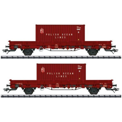 Vagone a bordo ribassato kit da 2 pz. 24Z (KS-x) della PKP T24555 - Trix H0 en oferta