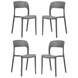 Sedia Impilabile In Polipropilene Nathan Tortora Set 4 Pezzi en oferta