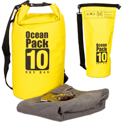Zaino impermeabile Ocean Pack 10 L borsa stagna dry bag sacca ultraleggera per kajak vela sci giallo en oferta