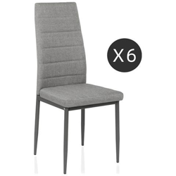 Sedia Da Pranzo, Set Di 6 Pezzi, Set Da Tavolo Da Pranzo, Set Di Sedili In Pelle Sintetica Grigio en oferta