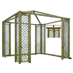 Gazebo da giardino in acciaio 300 x 400 cm con teli laterali características