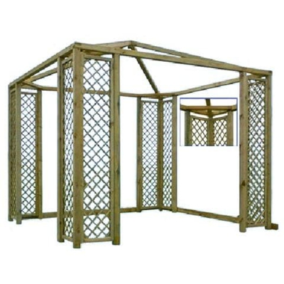 Gazebo da giardino in acciaio 300 x 400 cm con teli laterali