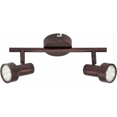 Rost Barra 2Led Gu10 3W.250Lm Rame Antichizzato