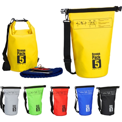 Zaino impermeabile Ocean Pack 5L borsa stagna ultraleggera sacca dry bag da kajak vela sci snowboard giallo