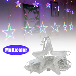 BZ1114 220V UE in serie tenda stella a cinque punte luci luci di Natale luci decorative colore tende stelle en oferta