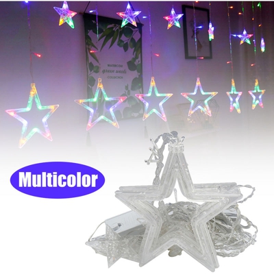BZ1114 220V UE in serie tenda stella a cinque punte luci luci di Natale luci decorative colore tende stelle