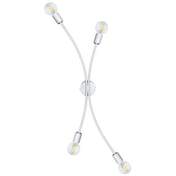 Plafoniera 4 Luci Montatura Verniciata Bianco 97x19xh32 Cm características