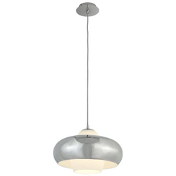Sospensione 1 Luce Cromo, Bianco, E27 en oferta