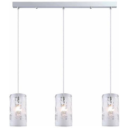 Sospensione Moderna A Sospensione Cromata A 3 Luci Con Paralume Opaco, Attacco E27 en oferta