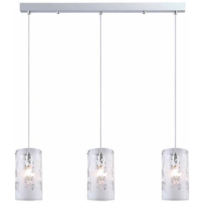 Sospensione Moderna A Sospensione Cromata A 3 Luci Con Paralume Opaco, Attacco E27