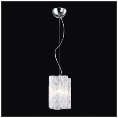 Sospensione Classica A Sospensione Cromata 1 Luce Con Paralume In Vetro, Attacco E27