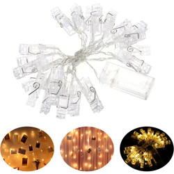 Clip per ghirlanda a 20 luci con una lunghezza totale di 2,2 m bianco caldo (libbre senza batterie) características