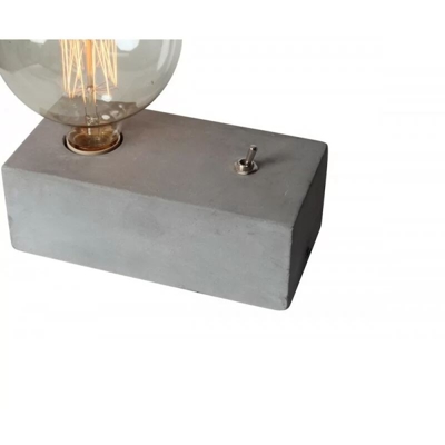 Opjet 011 217 - Lampada da tavolo 'Eureka' in cemento grigio - 9x9.5x20cm - E27 Max.60W (non incluso)