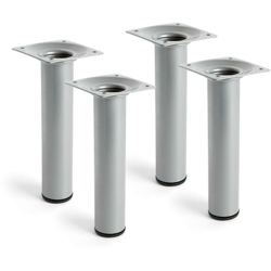 gamba cilindrica stile moderno per mobili bassi. Altezza di 15 cm. Realizzata in acciaio con finitura cromo opaco. Per il bricolage e il DIY. Misure características