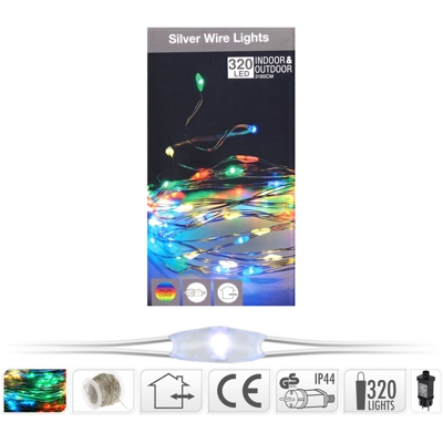 320 Microled Lineari Luci Multicolor Luce Fissa Natale Addobbi Presepi