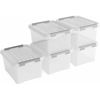 246385 Scatola in plastica HANDY chiusa, impilabile (L x A x P) 400 x 200 x 290 mm Trasparente 5 pz. - Curver