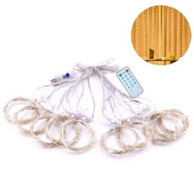 luci di rame USB ad attivazione vocale di musica tenda luci voce comma 3 * 3 metri bianco caldo