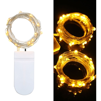 La stringa di luci della batteria viene spedita senza batterie,2 metri di luce gialla portatile 2 LED - 2 metri di luce gialla portatile 2 LED