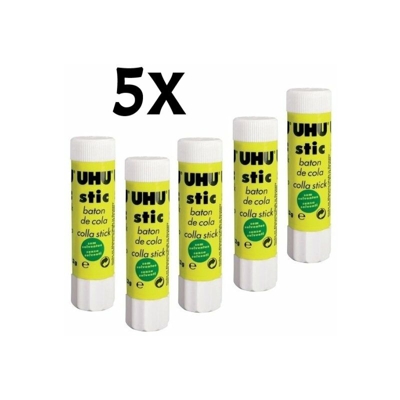 5 x Colla multiuso/Colla stic/Adesivo senza solventi 8,2g UHU
