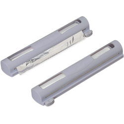 Taglia Pellicola da Cucina, Set da 2 Porta Rotoli di Plastica & Alluminio, Dispenser con Taglierina, Grigio precio
