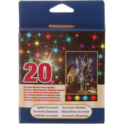 LUCI LED LAMPEGGIANTI MULTICOLOR - SUPER BRIGHT 20 MULTI COLOR FLASHING LIGHT STRING 84384 - Lemax precio