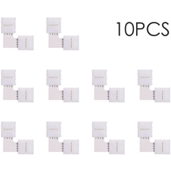 Connettore striscia LED RGB a forma di L a 4 pin 10 pezzi bianco en oferta